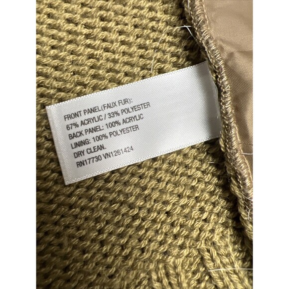 XHILARATION SZ M Fashion Faux Fur Embroidered Brown Knit Vest Western Boho Indie - Picture 4 of 6